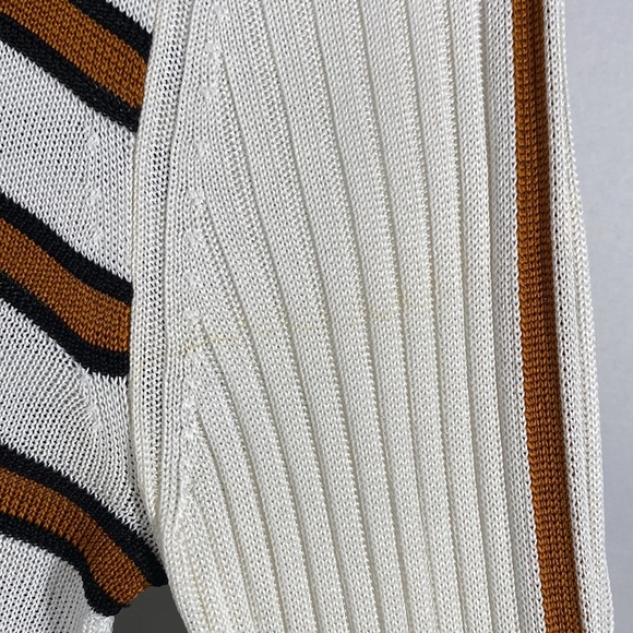 Belstaff | Black & White Striped Mock Neck, Size S - Picture 4 of 7